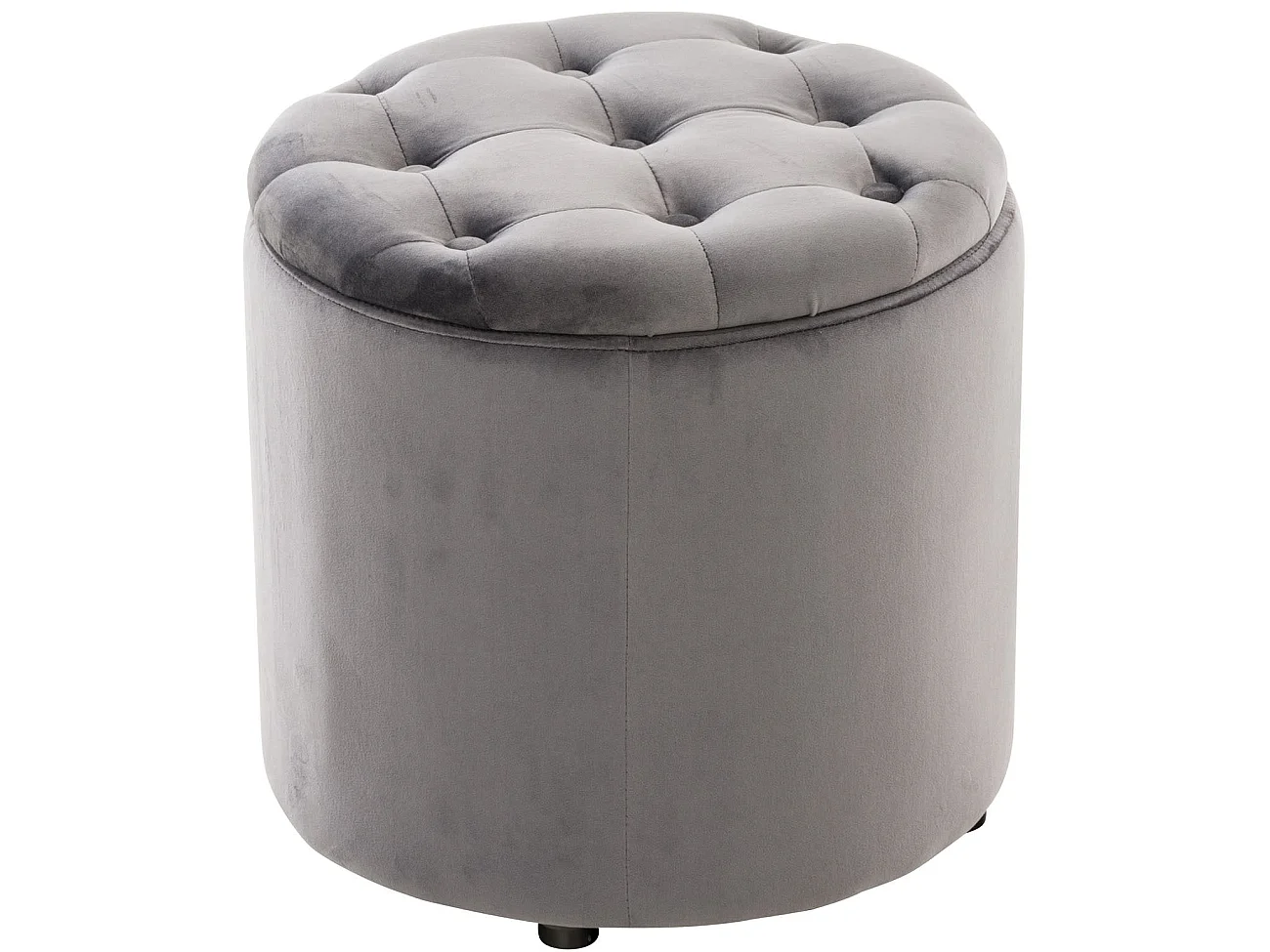 Pouf tabouret coffre avec tissu grise 44 x 44 x 42 cm TABO10080