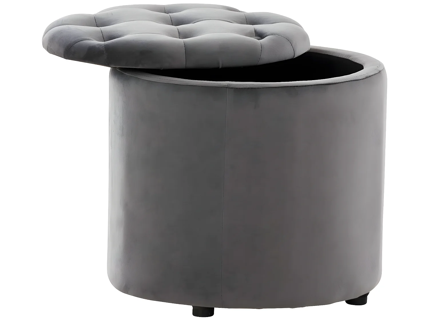 Pouf tabouret coffre avec tissu grise 44 x 44 x 42 cm TABO10080