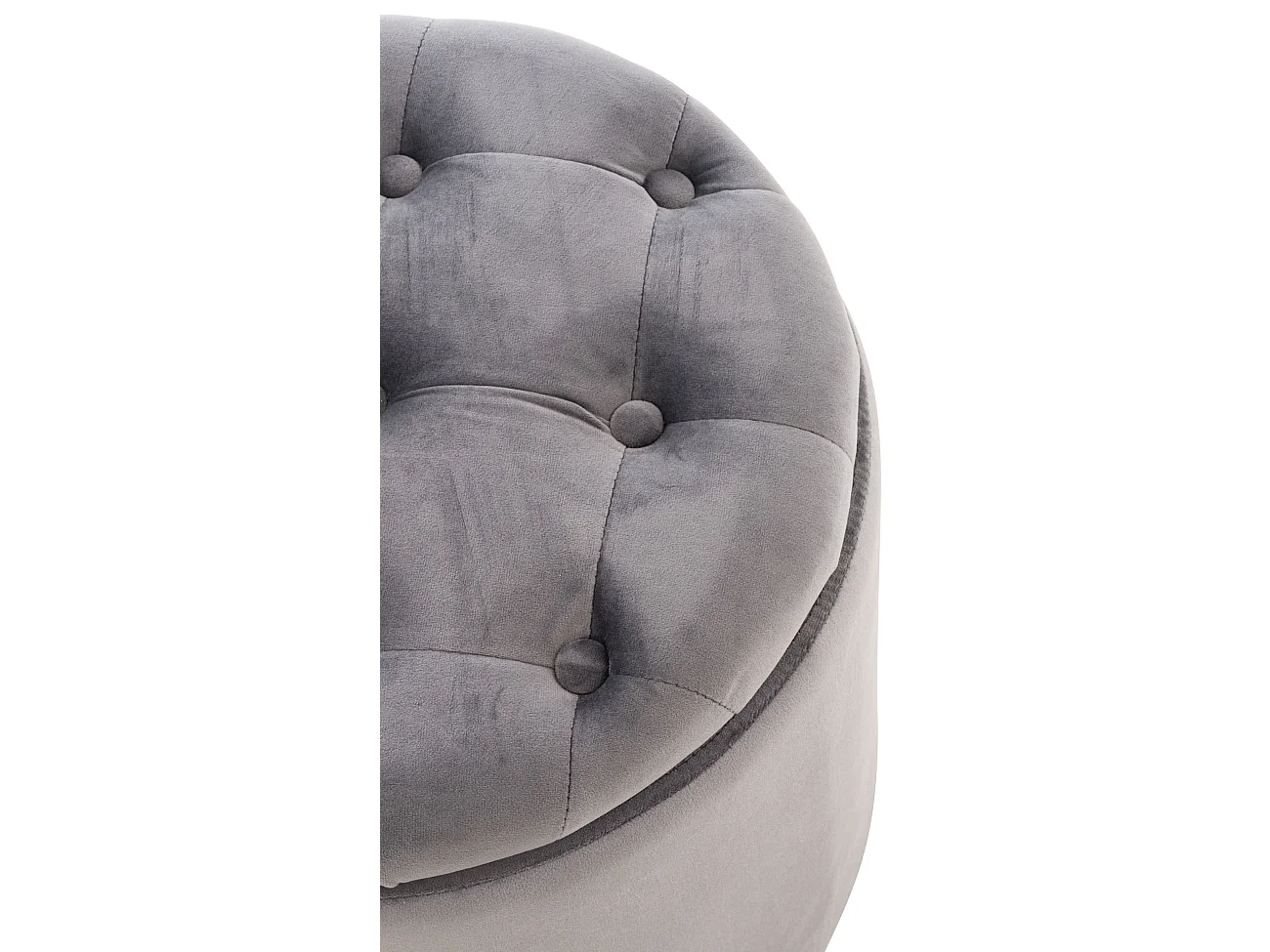 Pouf tabouret coffre avec tissu grise 44 x 44 x 42 cm TABO10080