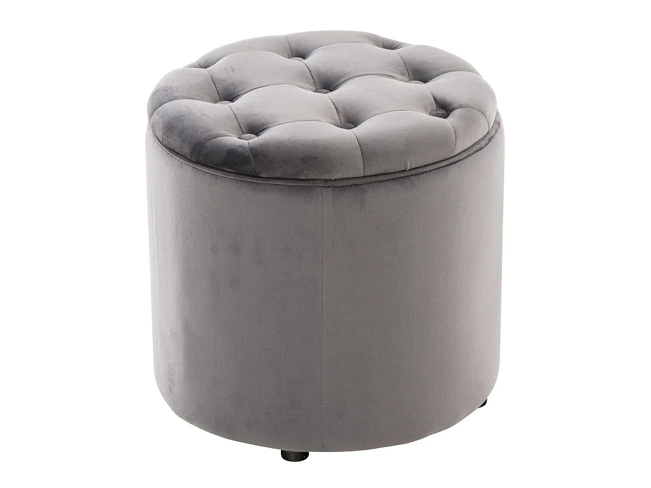 Pouf tabouret coffre avec tissu grise 44 x 44 x 42 cm TABO10080