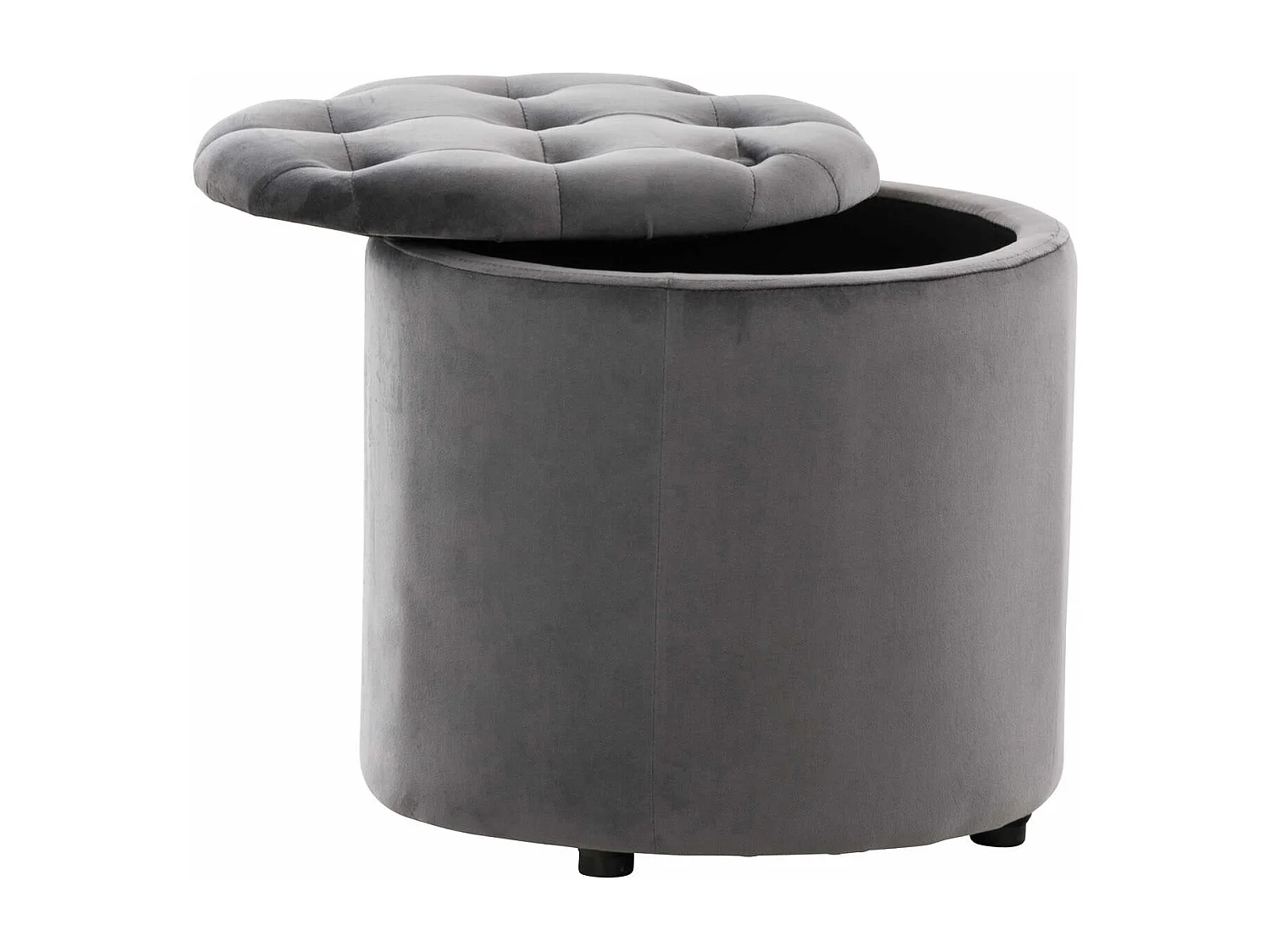 Pouf tabouret coffre avec tissu grise 44 x 44 x 42 cm TABO10080