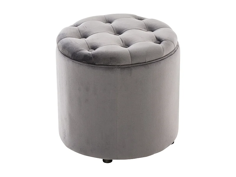 Pouf tabouret coffre avec tissu grise 44 x 44 x 42 cm TABO10080