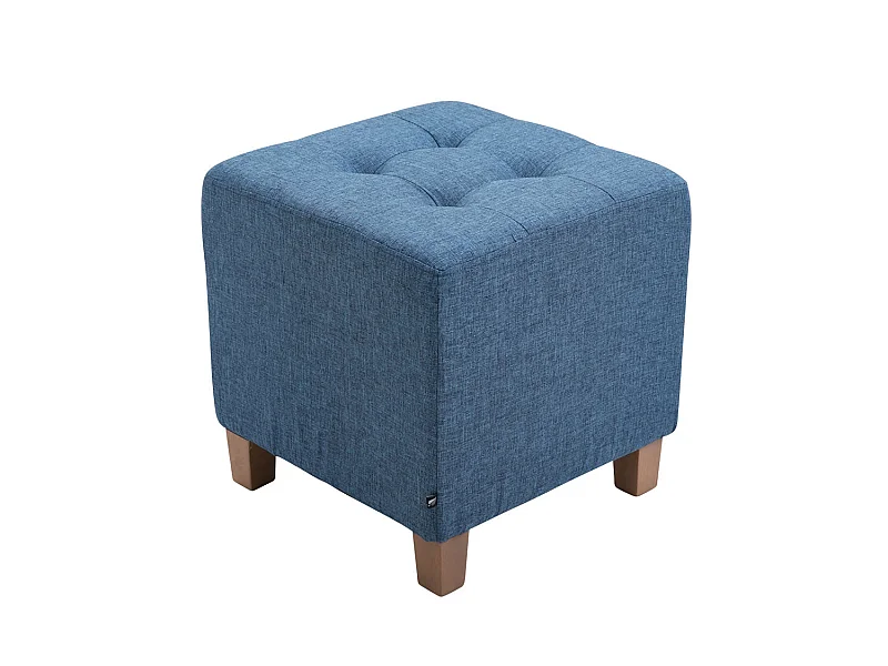Tabouret bas repose-pieds pouf bois bleue 45 x 45 x 46 cm 10_0000158