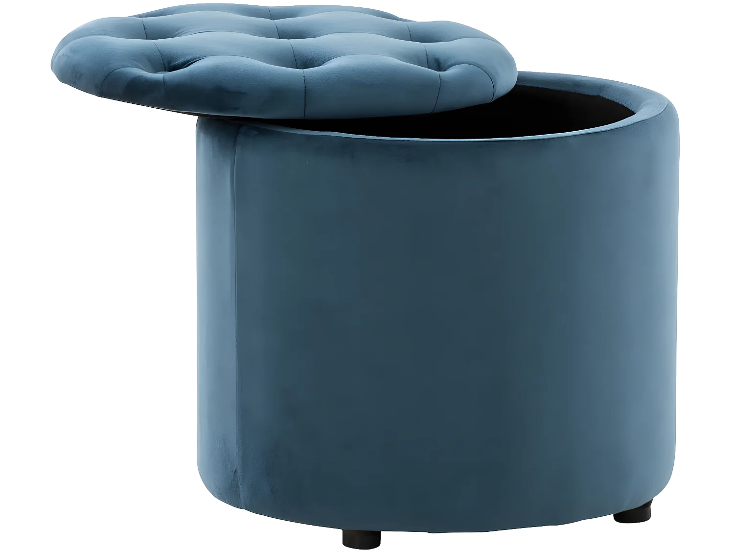 Pouf tabouret coffre avec tissu bleue 44 x 44 x 42 cm TABO10081