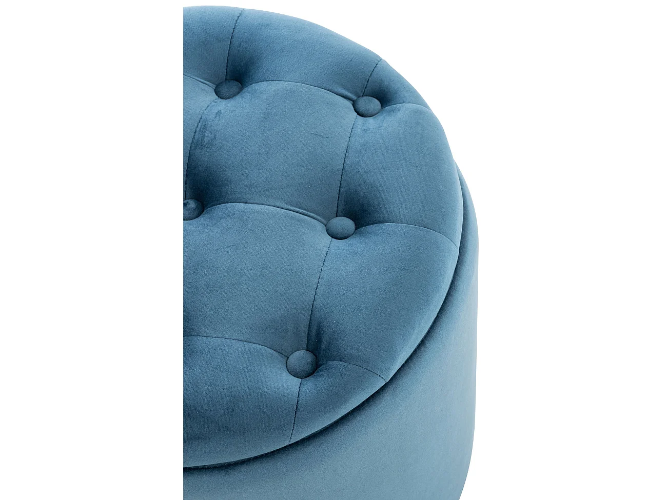 Pouf tabouret coffre avec tissu bleue 44 x 44 x 42 cm TABO10081