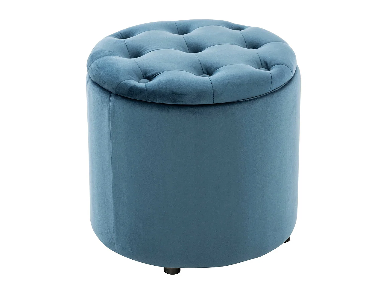 Pouf tabouret coffre avec tissu bleue 44 x 44 x 42 cm TABO10081