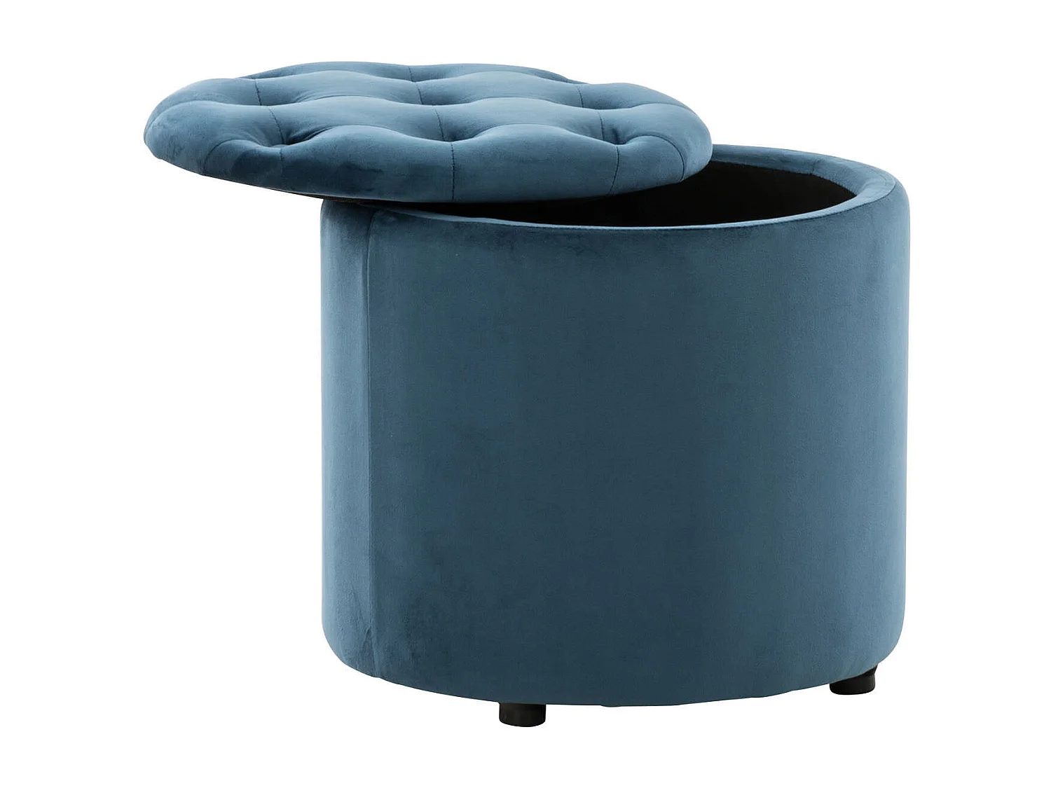 Pouf tabouret coffre avec tissu bleue 44 x 44 x 42 cm TABO10081