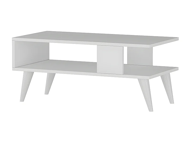 Mesa de café Kailua 1866, Blanco, 40x45x90cm, Aglomerado laminado, Angular