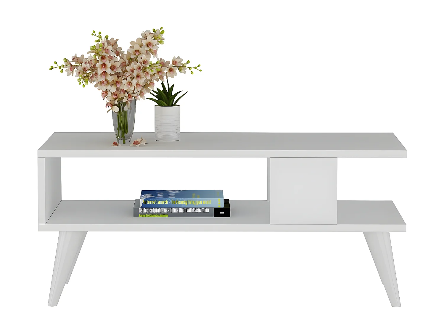 Table basse style scandinave Jatte L90xH40cm Blanc
