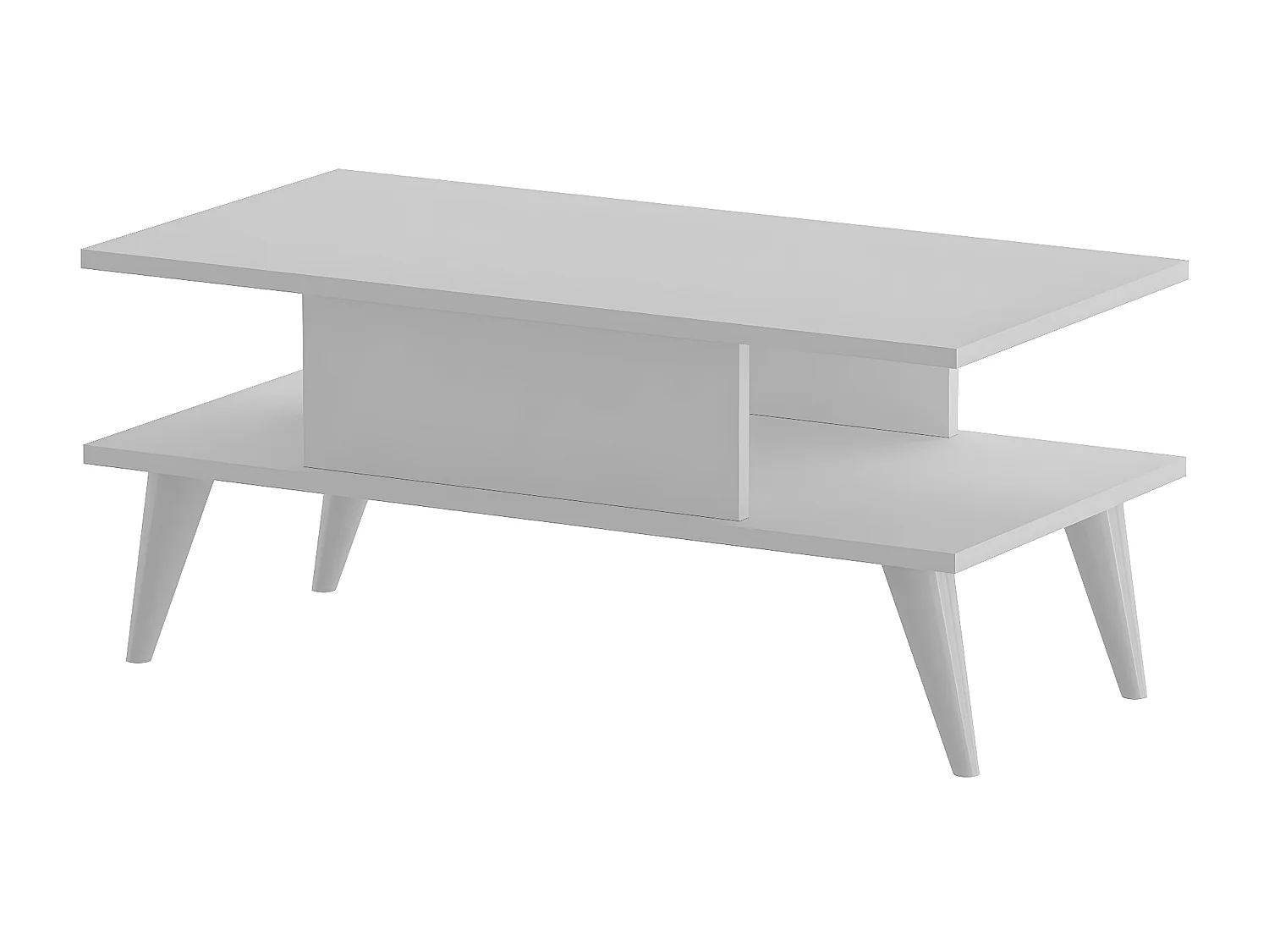 Table basse style scandinave Carle L90xH40cm Blanc