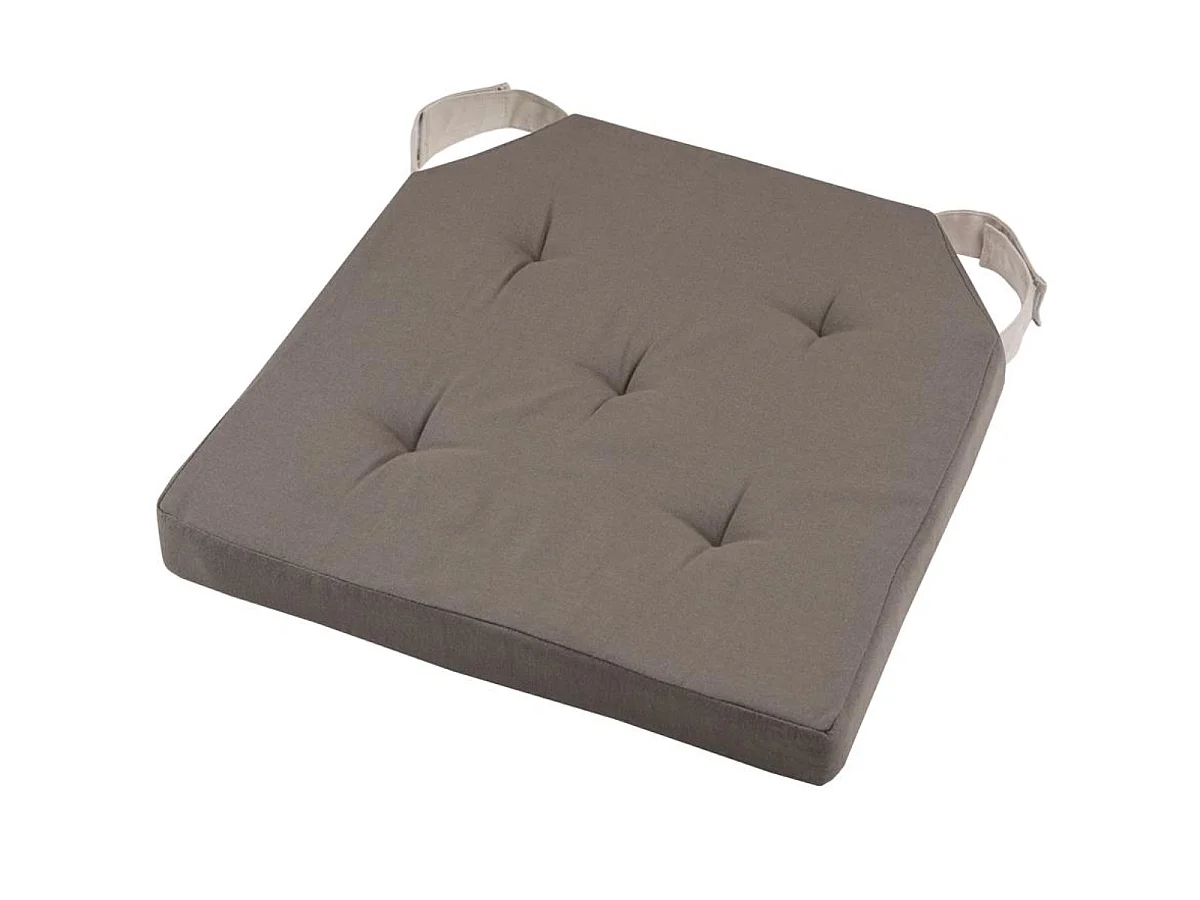 Coussin de chaise - reversible - taupe et lin  38 x 38 cm