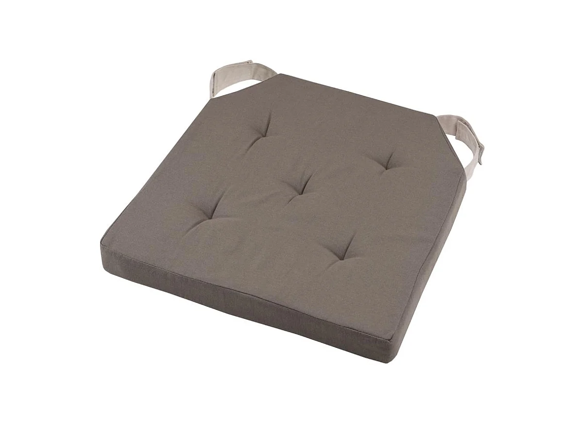 Coussin de chaise - reversible - taupe et lin  38 x 38 cm
