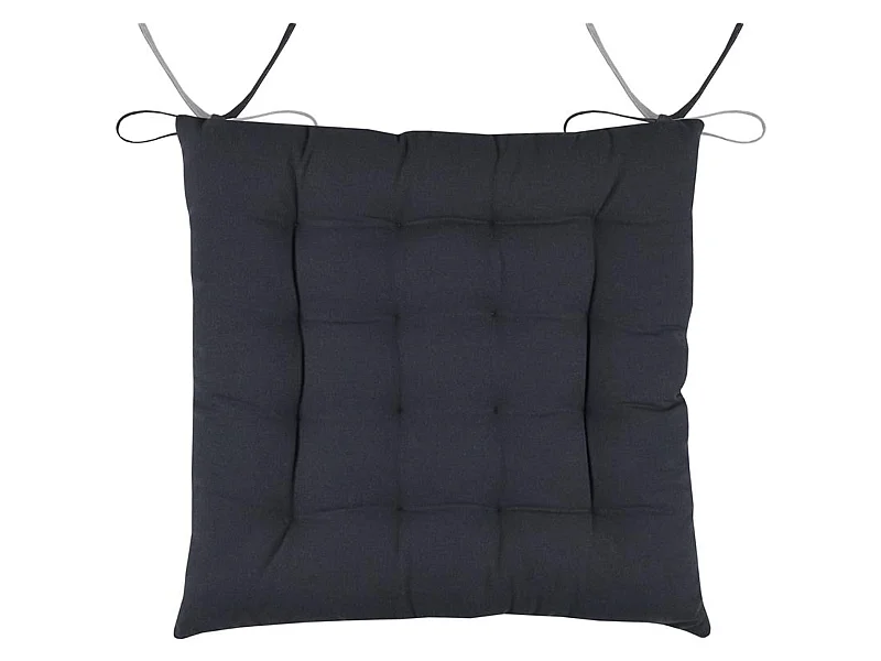 Coussin de chaise - 2 faces Anthacite et gris souris 40 cm