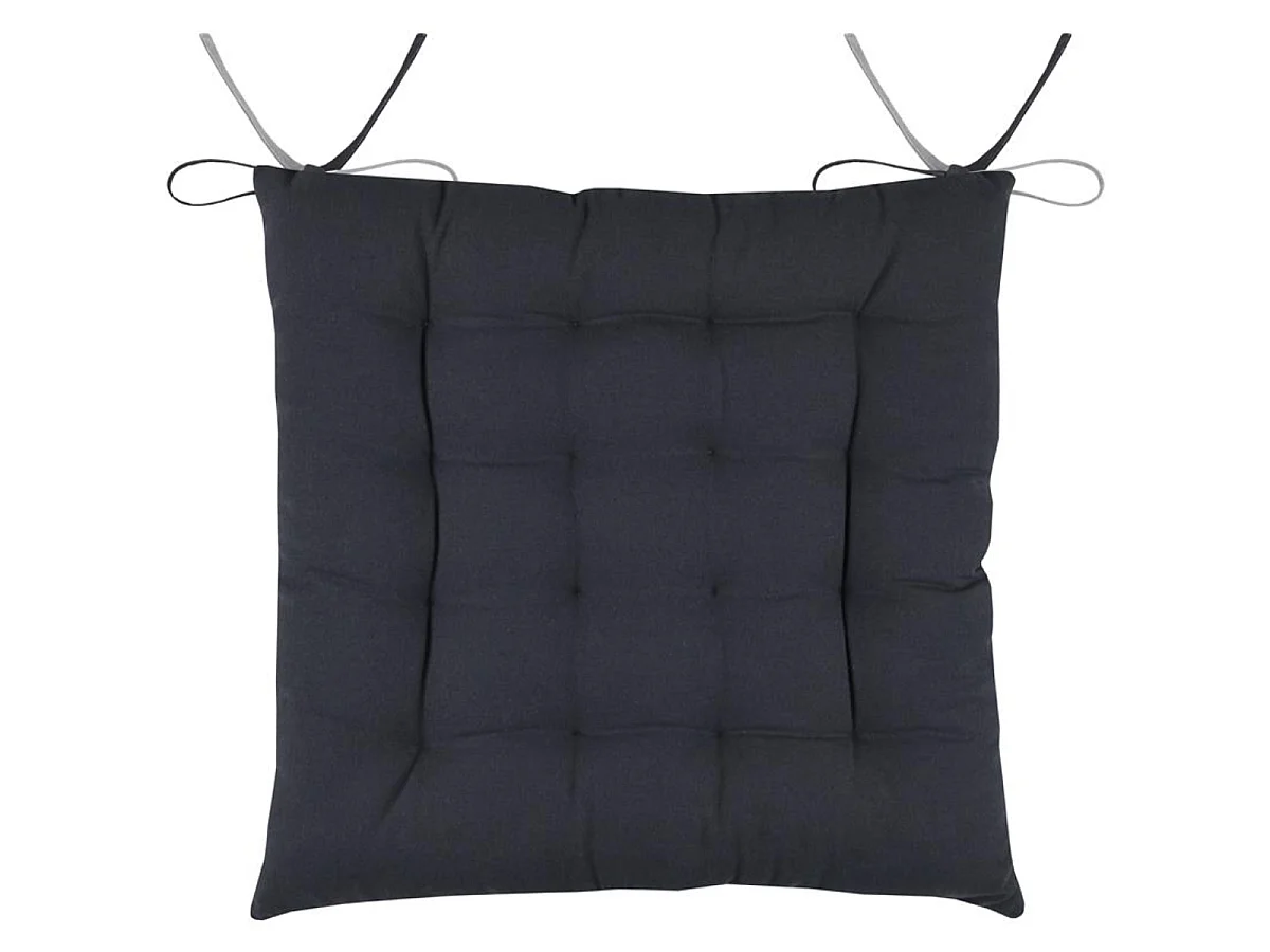 Coussin de chaise - 2 faces Anthacite et gris souris 40 cm