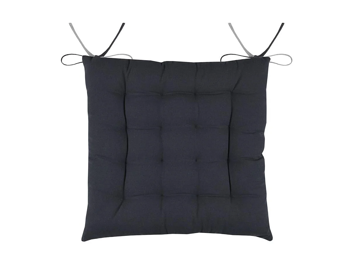 Coussin de chaise - 2 faces Anthacite et gris souris 40 cm