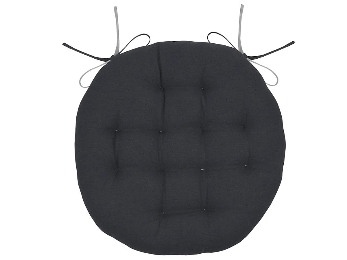 Coussin de chaise ronde réversible anthracite et gris