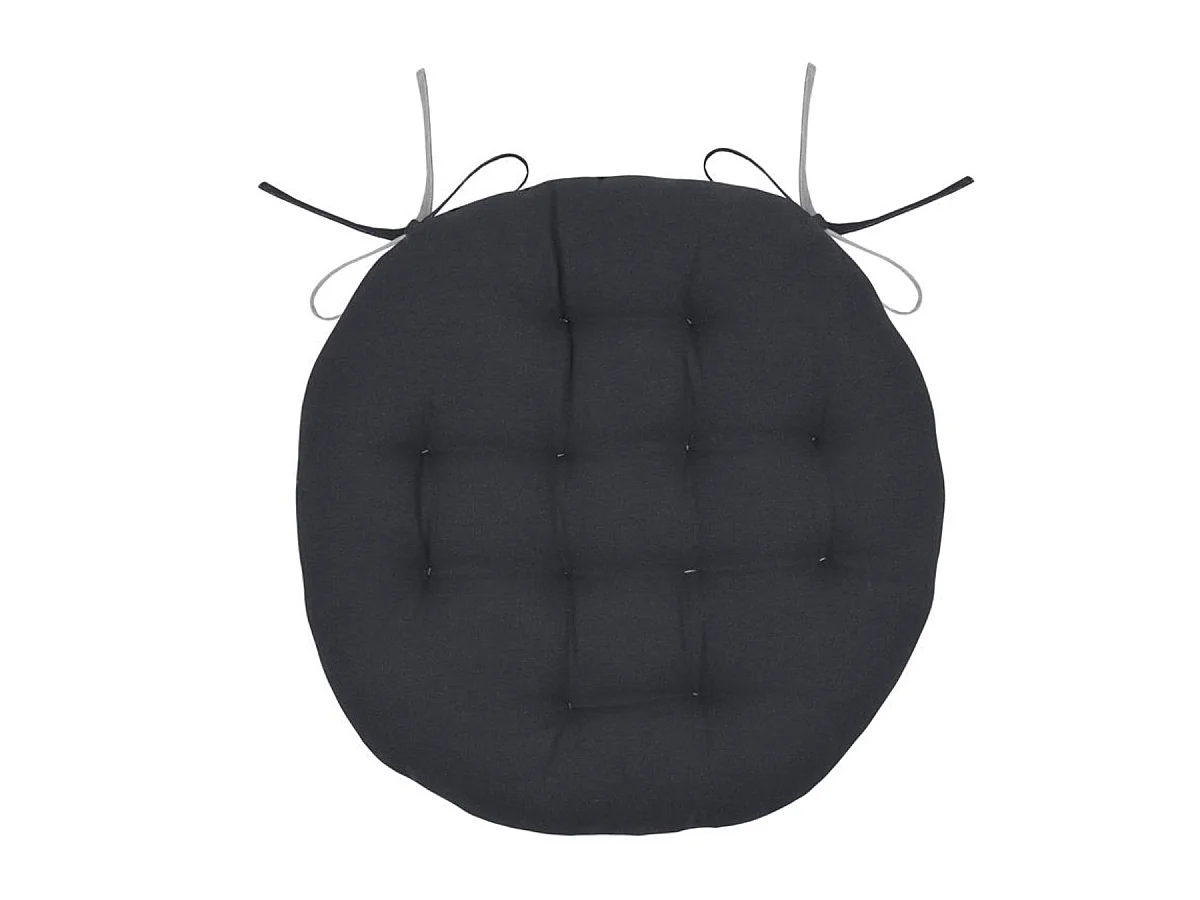 Coussin de chaise ronde réversible anthracite et gris