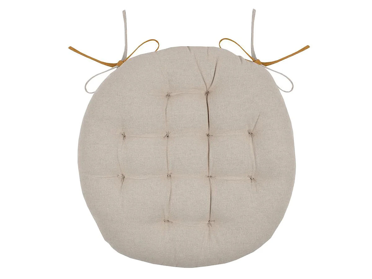 Coussin de chaise ronde réversible Curry et Lin