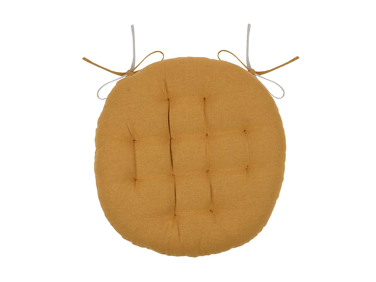 Coussin de chaise ronde réversible Curry et Lin