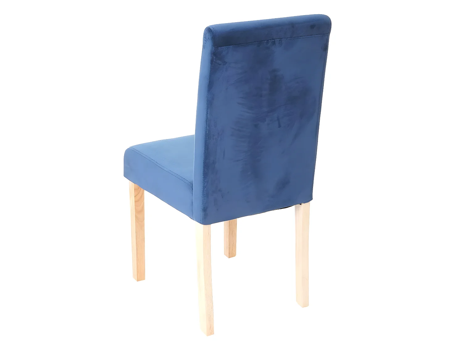 Lot de 4 chaises de salle à manger / cuisine en tissu velours bleu pétrole CDS04511