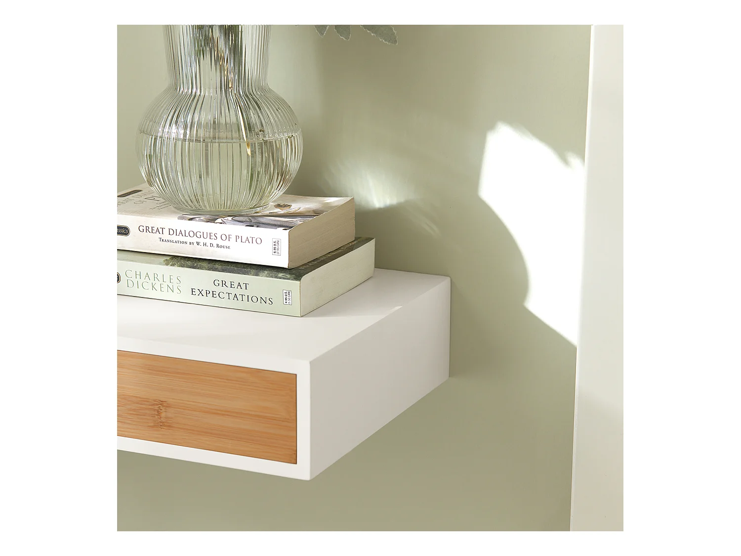 Étagère murale avec tiroir Armoire à clés, Porte-clés Meuble d’entrée de rangement, FRG93-WN
