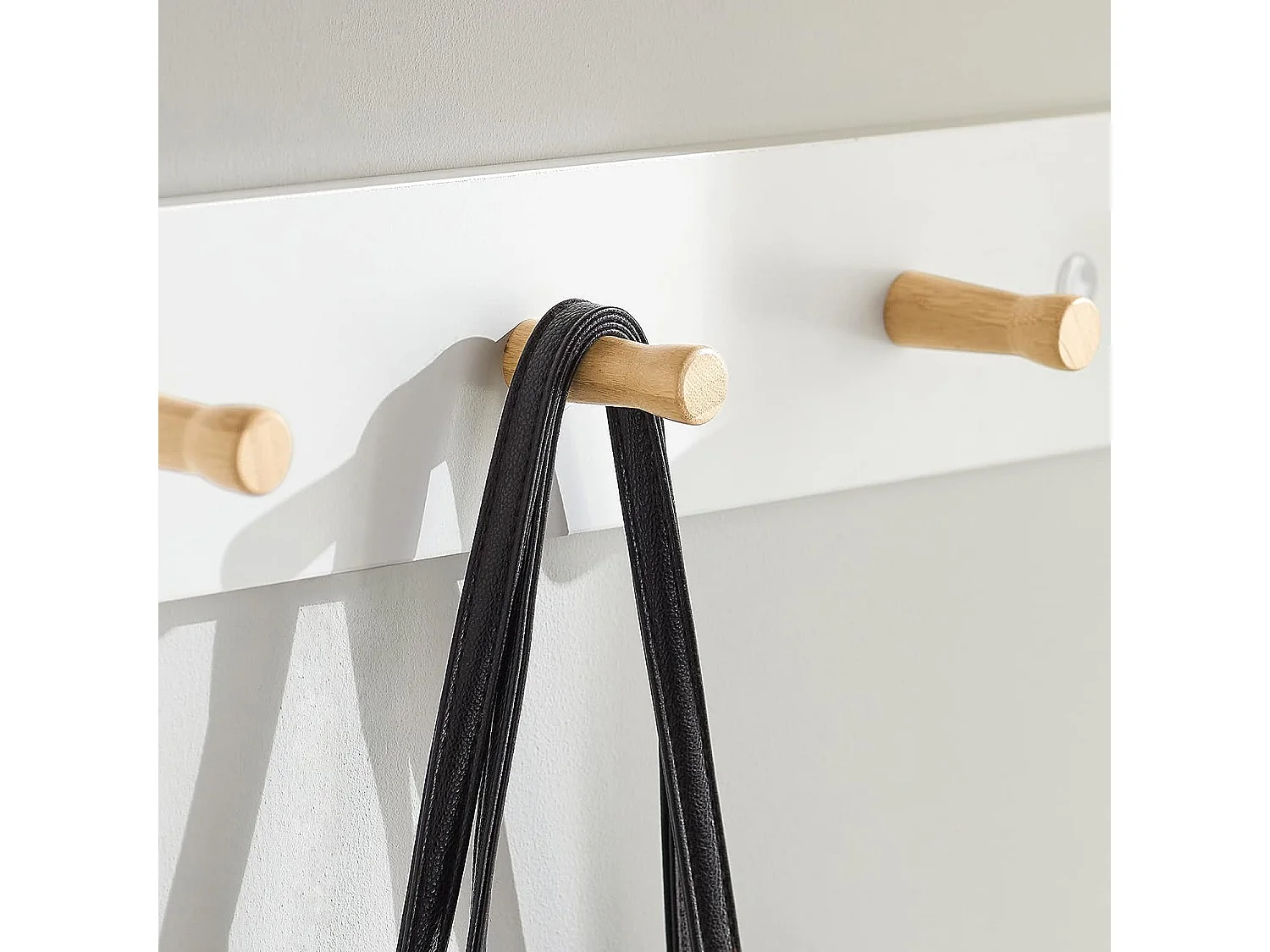 Perchero de pared de 2 partes con Estante Colgante Estante de Almacenamiento con 5 ganchos y 1 estante FHK21-WN SoBuy ES