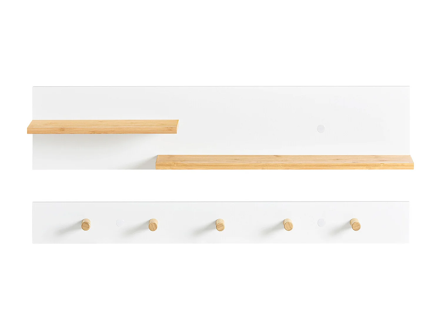 Perchero de pared de 2 partes con Estante Colgante Estante de Almacenamiento con 5 ganchos y 1 estante FHK21-WN SoBuy ES