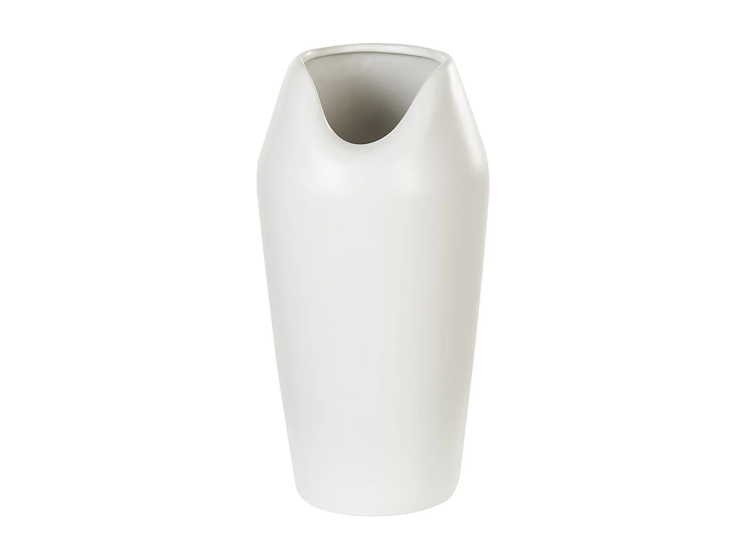 Vase mit breiter Öffnung Steinzeug weiß 33 cm hoch schlank rund modern Apamea