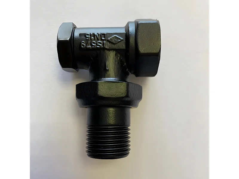 T de raccordement en laiton noir mat pour radiateur et sèche-serviettes