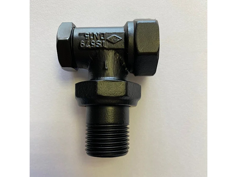 T de raccordement en laiton noir mat pour radiateur et sèche-serviettes