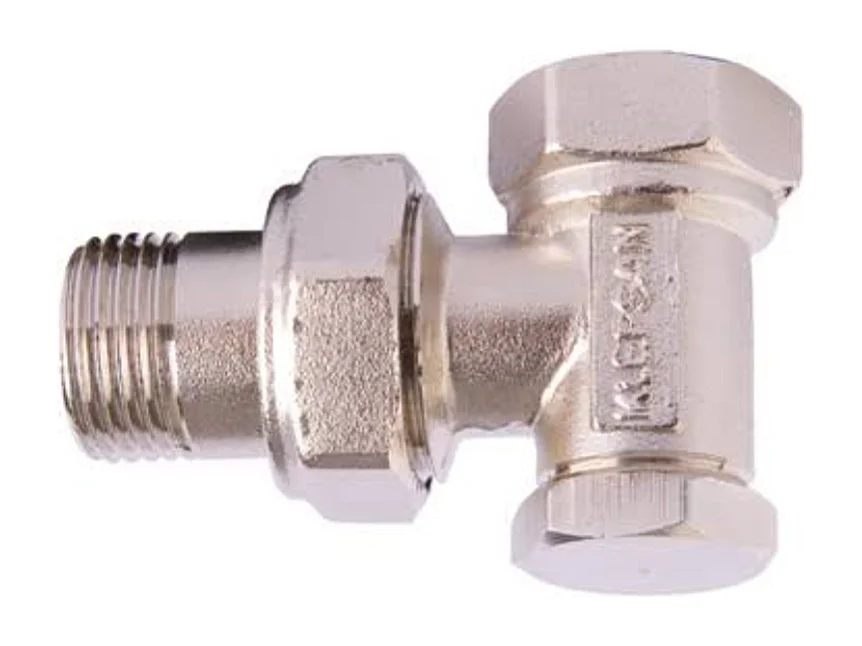 T de raccordement en laiton plaqué nickel pour radiateur et sèche-serviettes