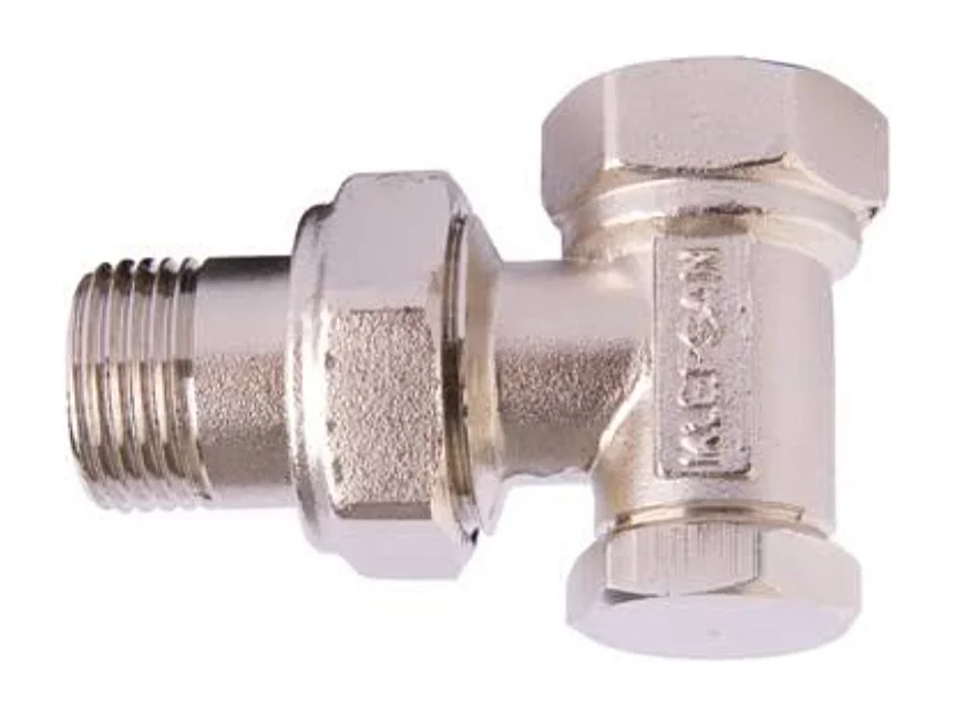 T de raccordement en laiton plaqué nickel pour radiateur et sèche-serviettes