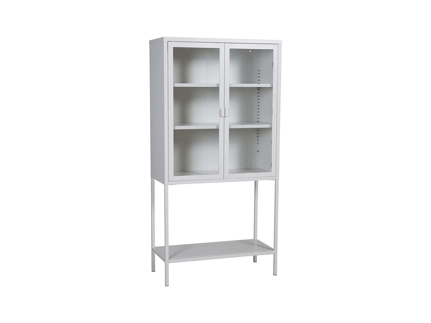 Vitrine 2 Portes en Verre "Misha" 150cm Blanc