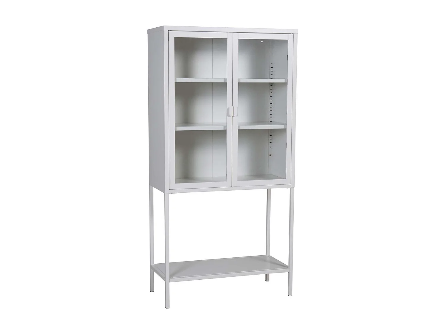 Vitrine 2 Portes en Verre "Misha" 150cm Blanc