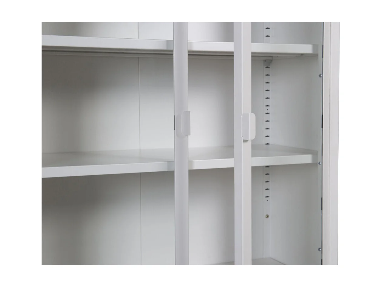 Misha vitrinekast 2 deuren, 4 planken, wit.