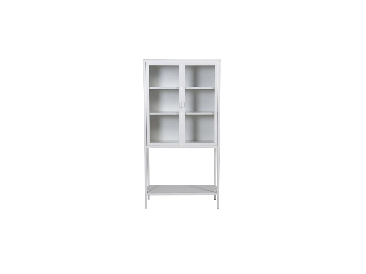 Vitrine 2 Portes en Verre "Misha" 150cm Blanc