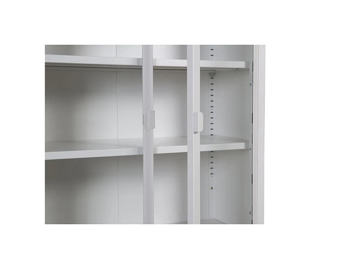 Vitrine 2 Portes en Verre "Misha" 150cm Blanc