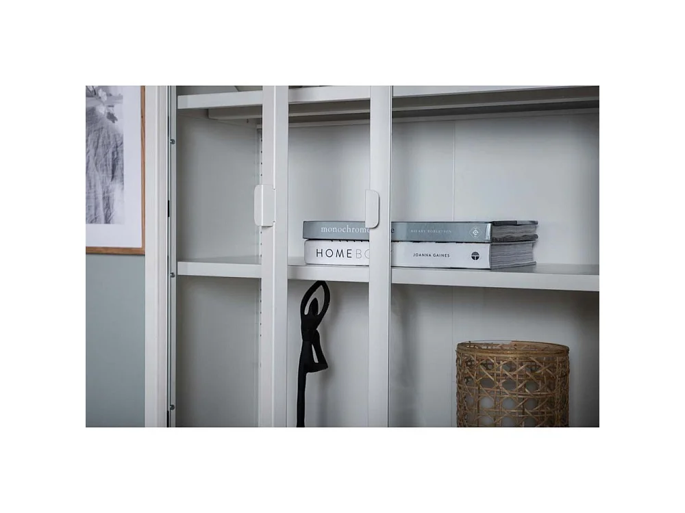 Vitrine 2 Portes en Verre "Misha" 150cm Blanc