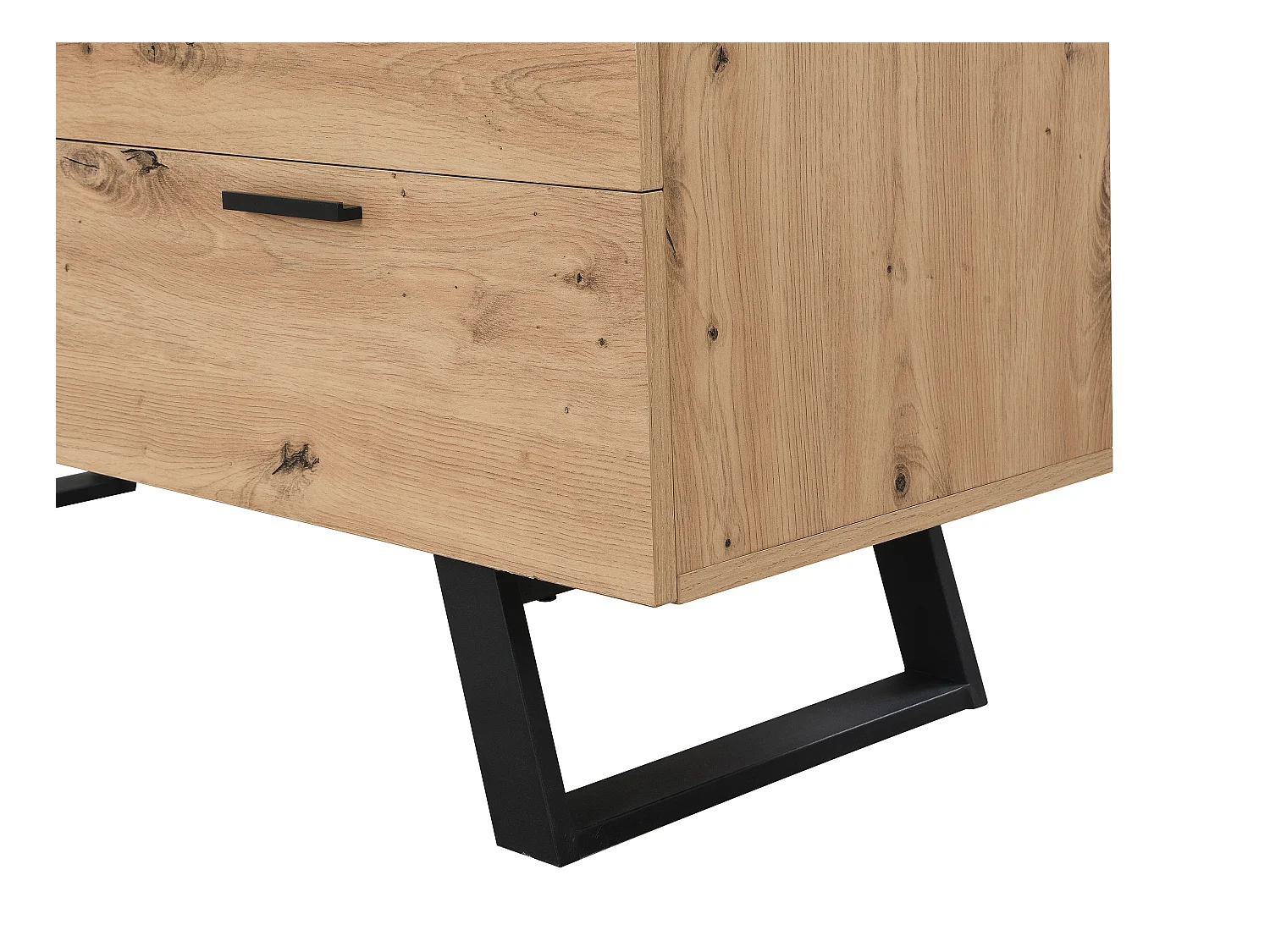 Escritorio esquinero con compartimentos de almacenamiento - MDF - Color: Natural y negro - NAYARO