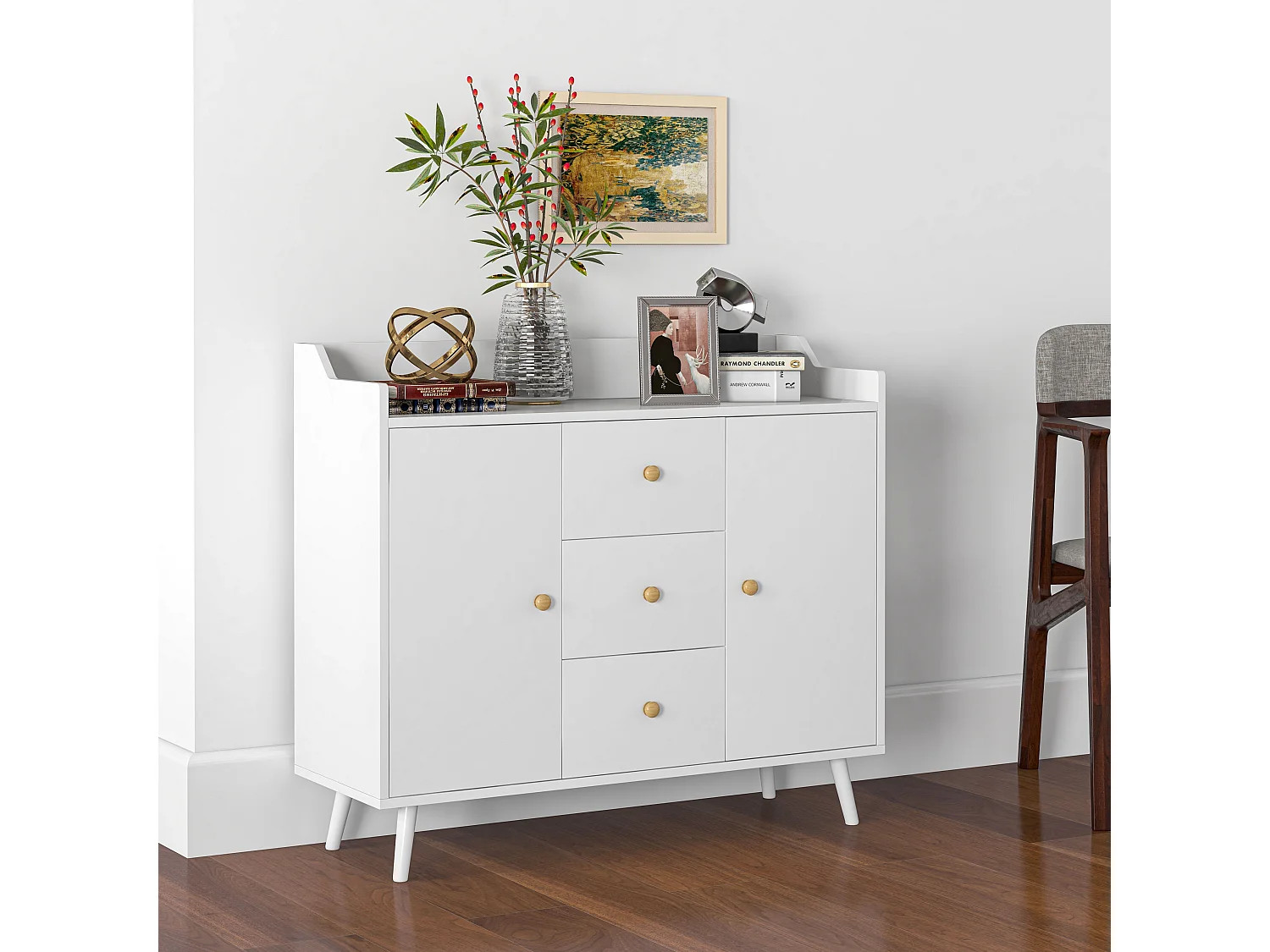 Aparador de salón blanco 90x32x80 cm HOMCOM