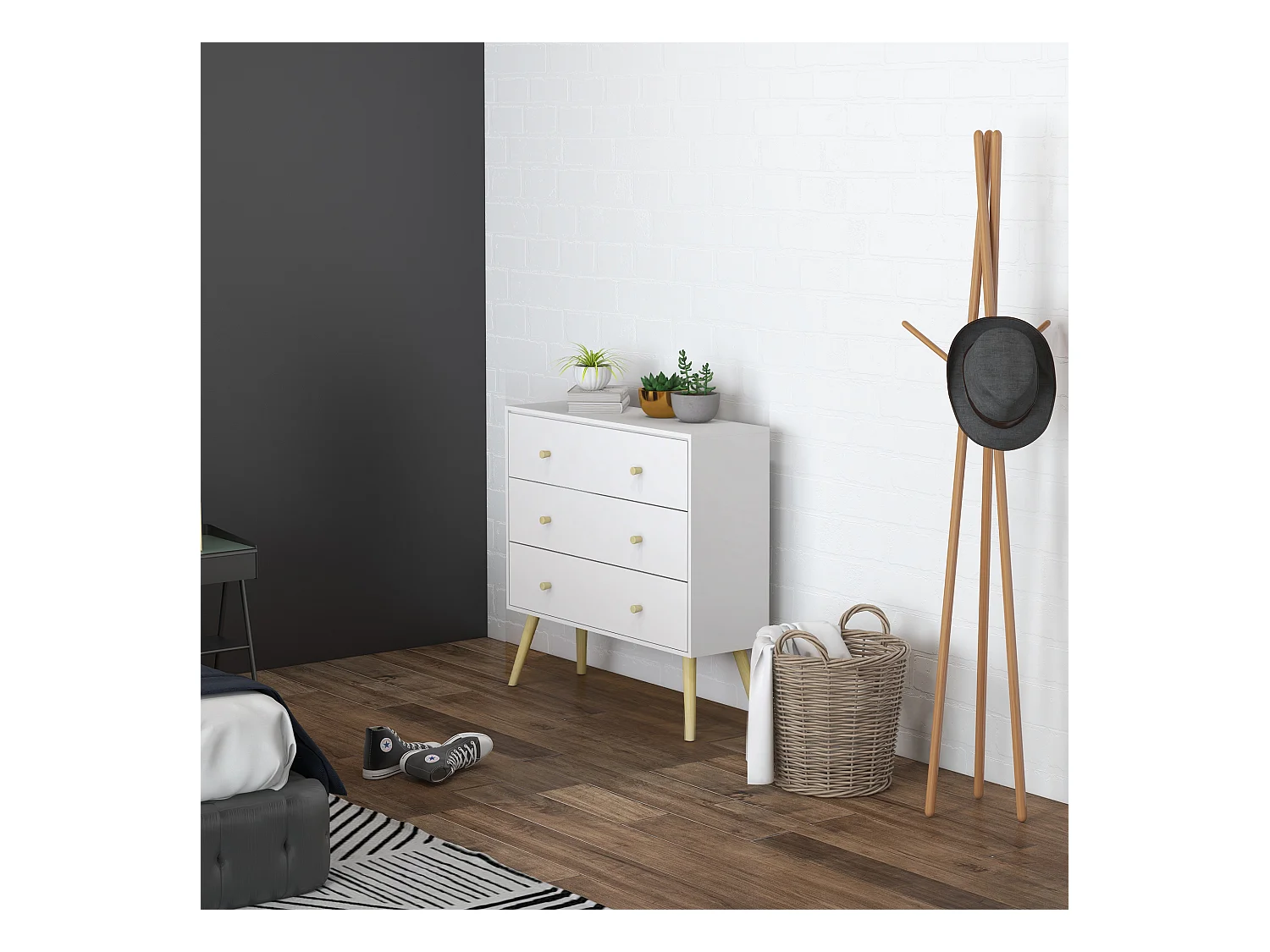 Cómoda con cajones blanco 80x30x80 cm HOMCOM