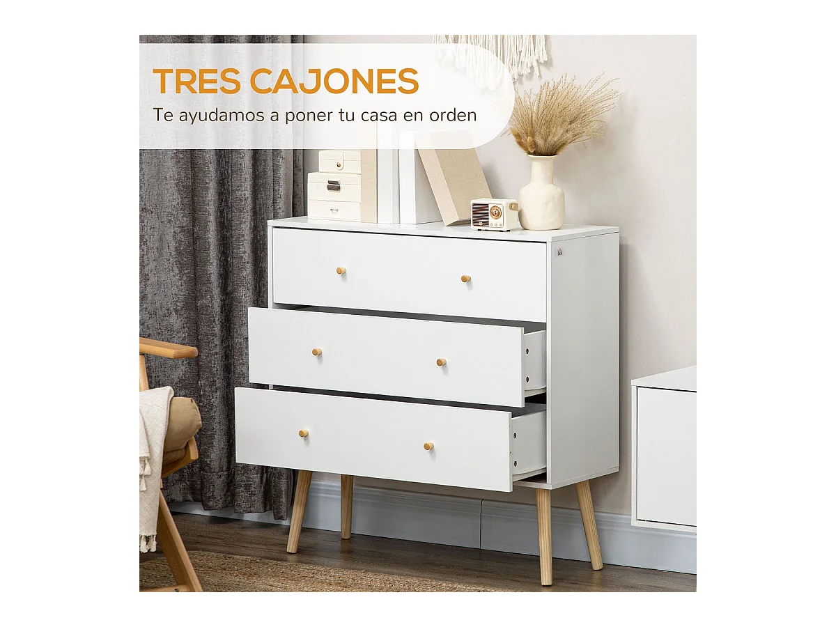 Cómoda con cajones blanco 80x30x80 cm HOMCOM