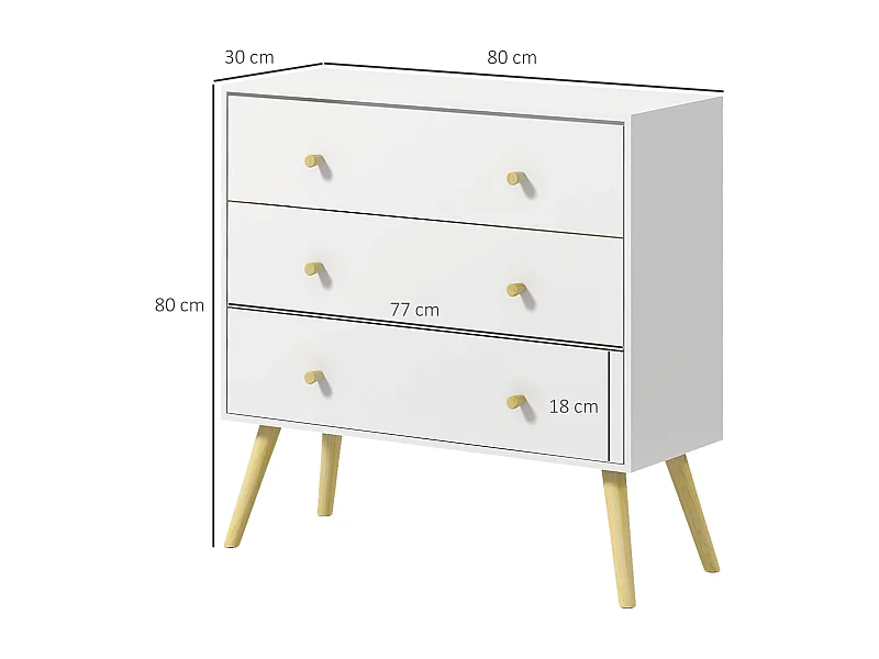 Cómoda con cajones blanco 80x30x80 cm HOMCOM