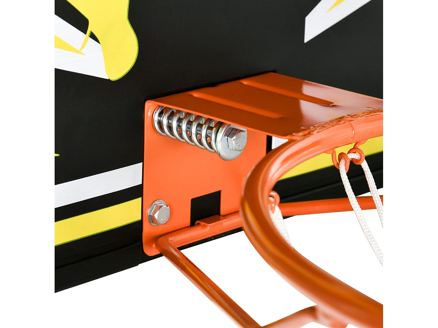 Canasta de baloncesto negro y amarillo 110x90x70 cm SPORTNOW