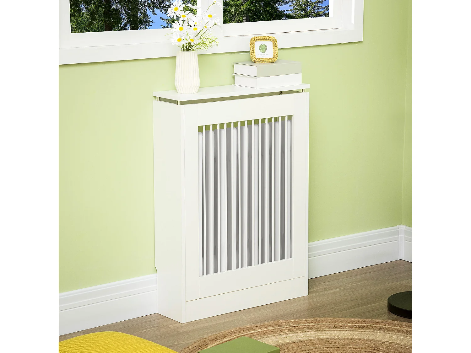 Cubierta de radiador blanco 60x18x84 cm HOMCOM