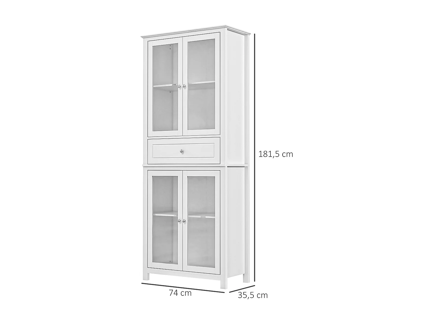 Alacena de cocina blanco 74x35.5x181.5 cm HOMCOM