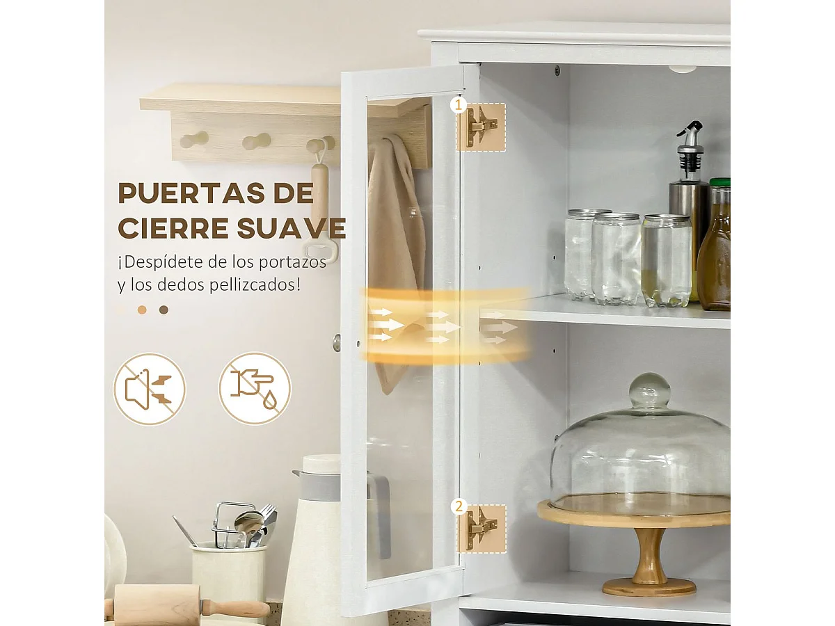 Alacena de cocina blanco 74x35.5x181.5 cm HOMCOM