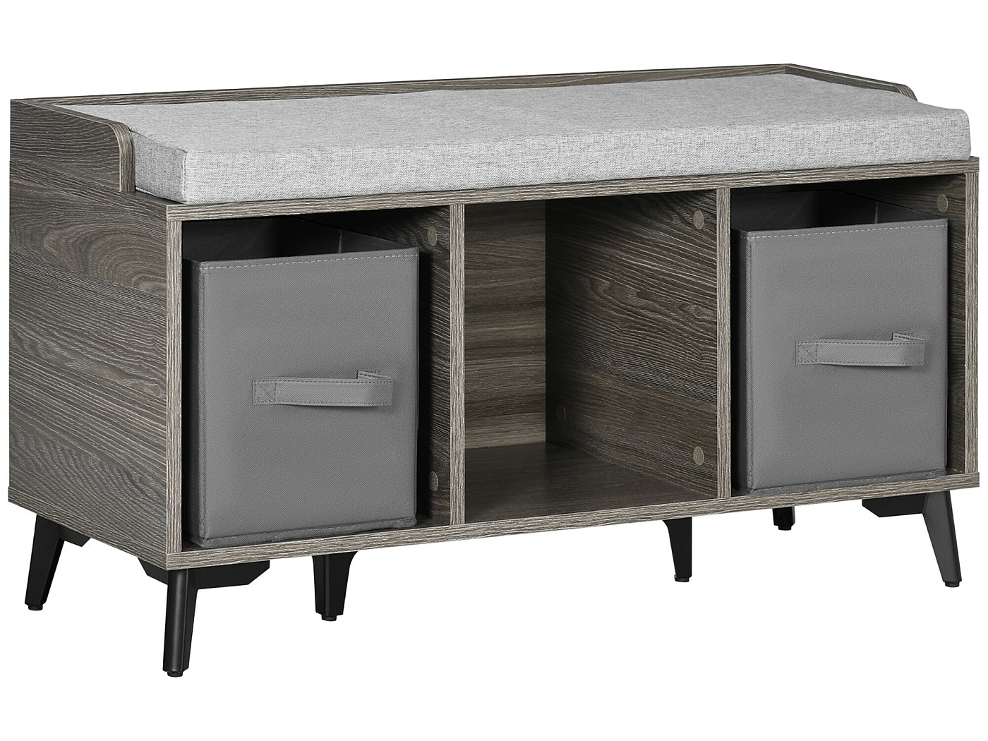 Banco zapatero gris 90x34x48 cm