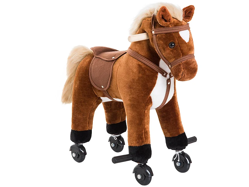 Caballito infantil marrón 55x23x60 cm HOMCOM