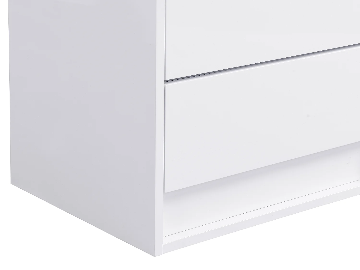 Nachtkastje met 2 lades - Met ledverlichting - Mdf - Wit - RUKALO